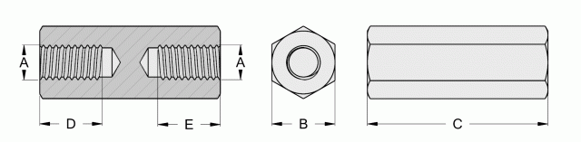 Vykres_PEEK® hexagonal spacers (186)