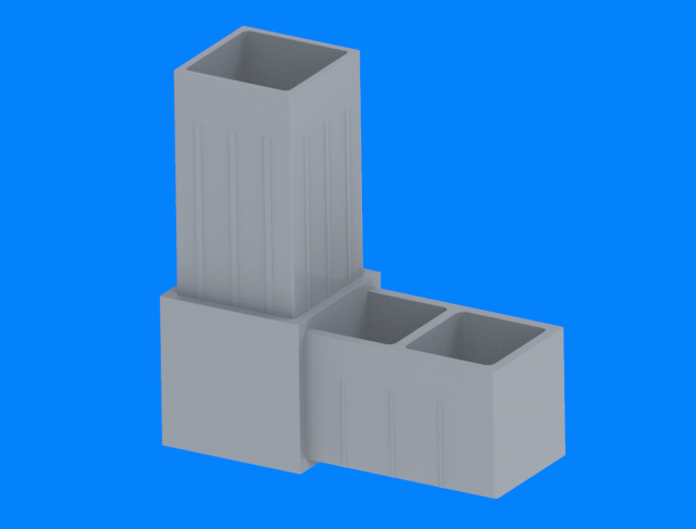 Square tube connectors (640)